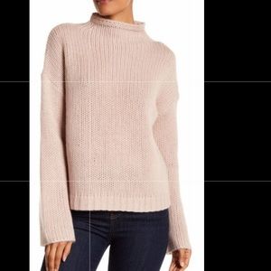 360 cashmere baby pink mock neck sweater